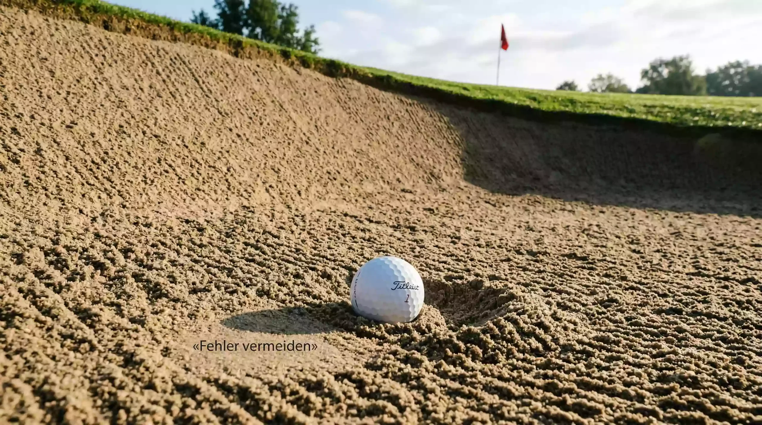 Golfball im Bunker als Symbol für vermeidbare Fehler bei Golfwetten